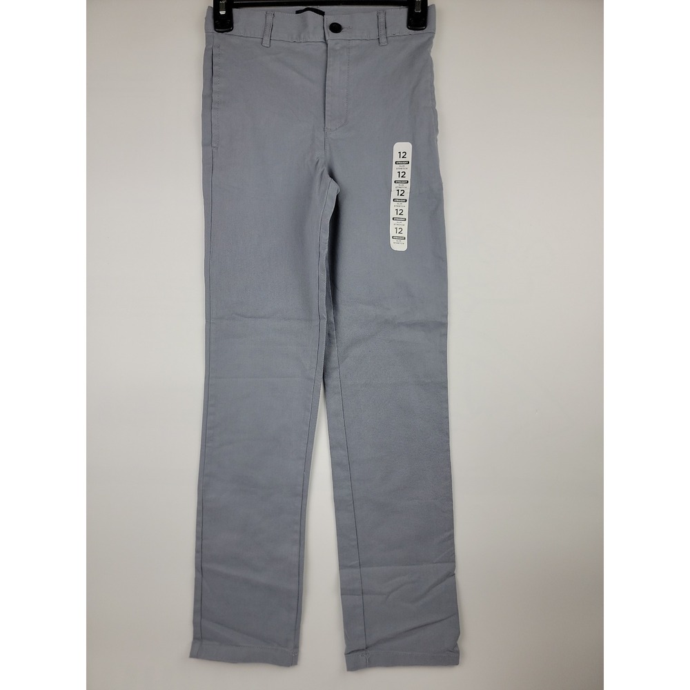 Childrens Place Girls Size 12 Gray Straight Stretch Chino Pants New With Tags